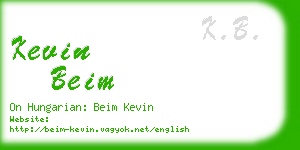 kevin beim business card